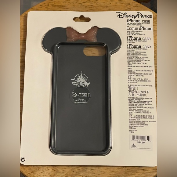 Disney Parks Exclusive Minnie Mouse Phone Case NWT Glitter Bow - Picture 2 of 3